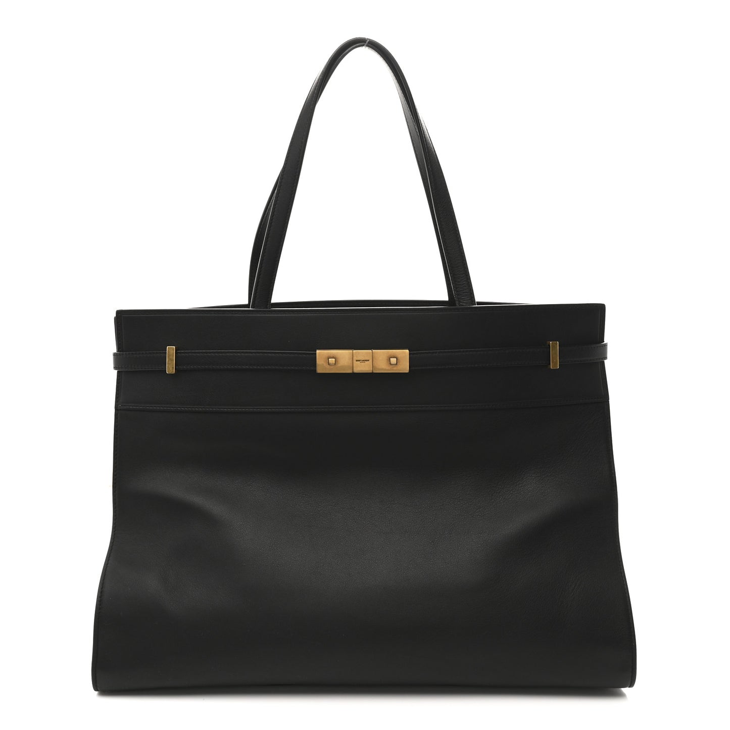 Calfskin Medium Manhattan Shopper Tote Black