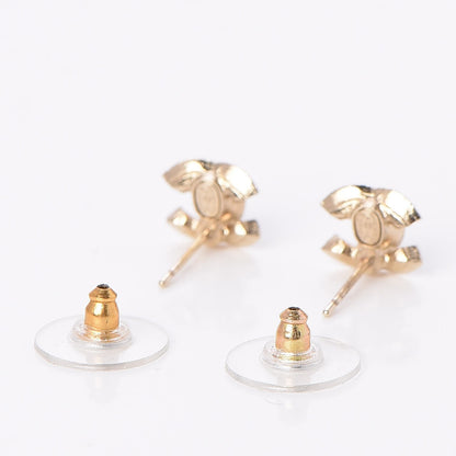 Chanel Crystal CC Earrings Gold 3 of 5