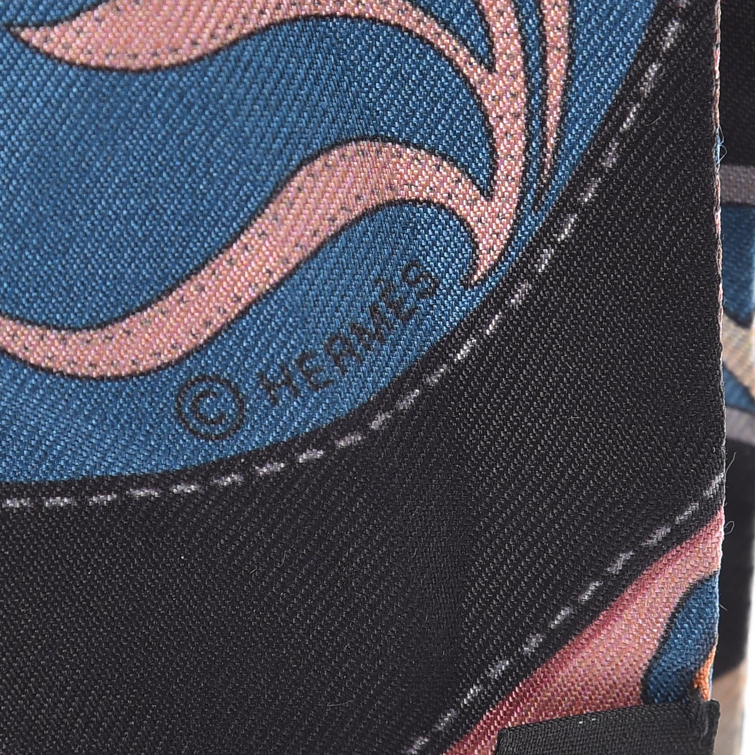 Hermes Silk Festival des Amazones Twilly Black Rouge Bleu 4 of 4