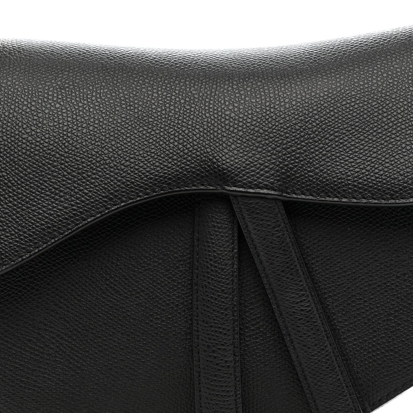 Grained Calfskin Saddle Bag Black
