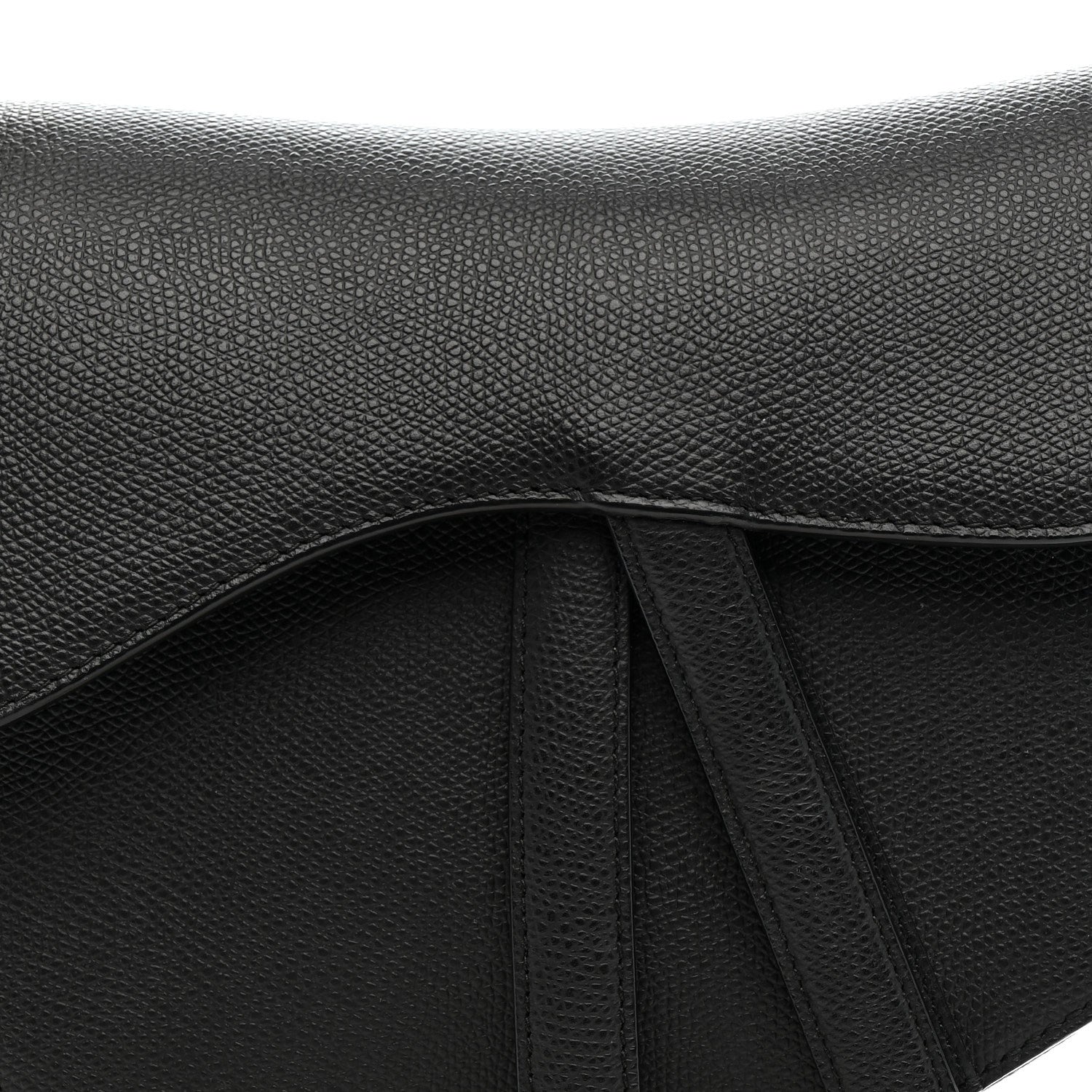 Christian Dior Grained Calfskin Saddle Bag Black 8 of 11