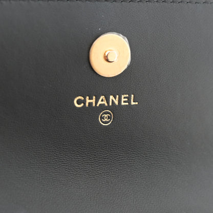Chanel Lambskin Quilted Metal Twist Top Handle Flap Phone Holder With Chain Black 6 of 11