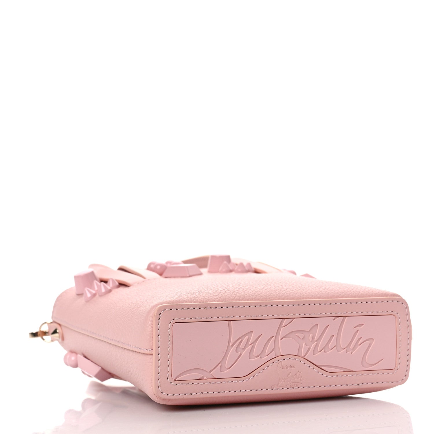 Christian Louboutin Calfskin Empire Spike Studded Mini North South Cabata Tote Rosy 4 of 8
