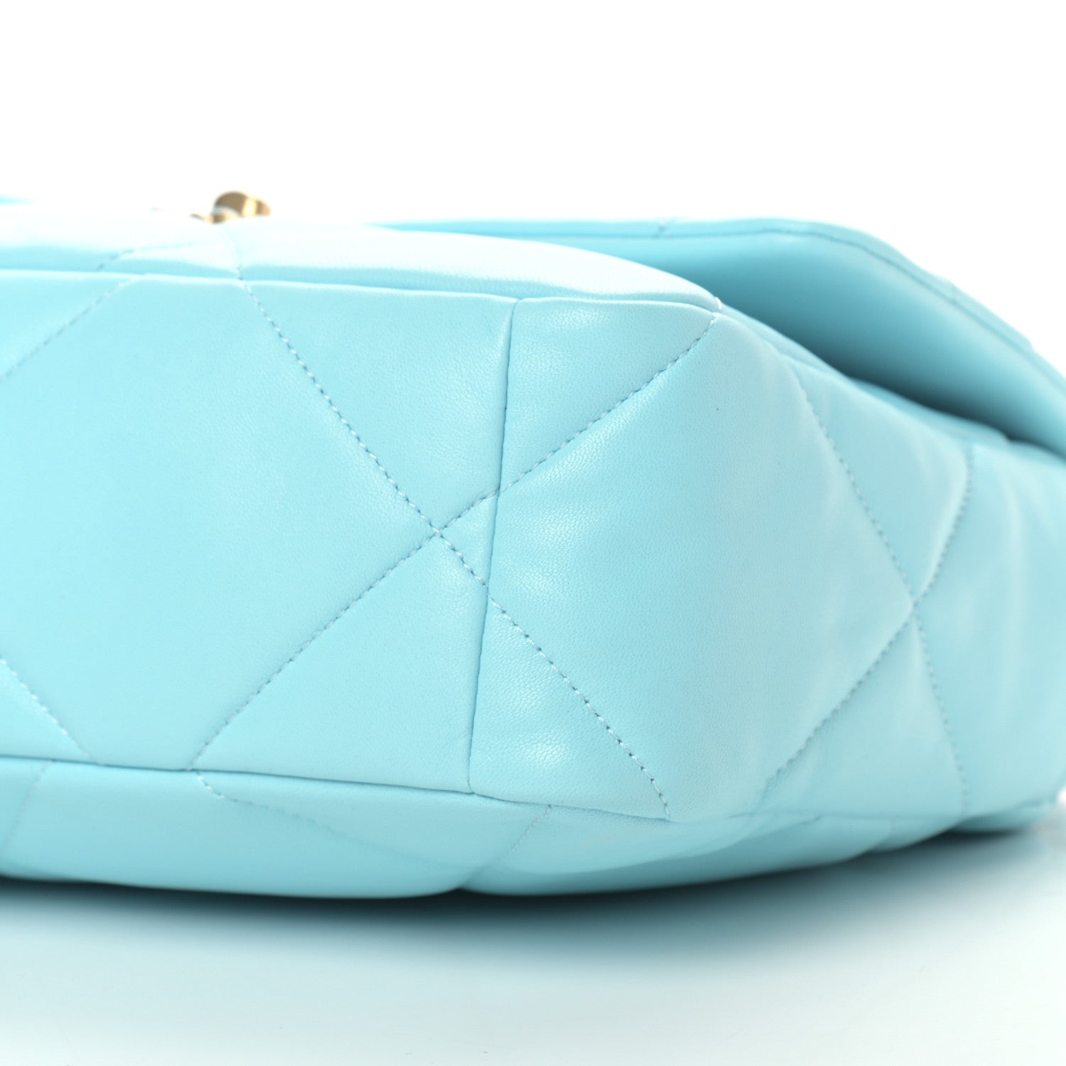 Chanel Lambskin Quilted Large Chanel 19 Flap Light Blue 9 of 9