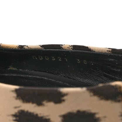 Christian Dior Shiny Nylon Leopard Print Mizza Slingback Flat 38.5 Natural 9 of 9