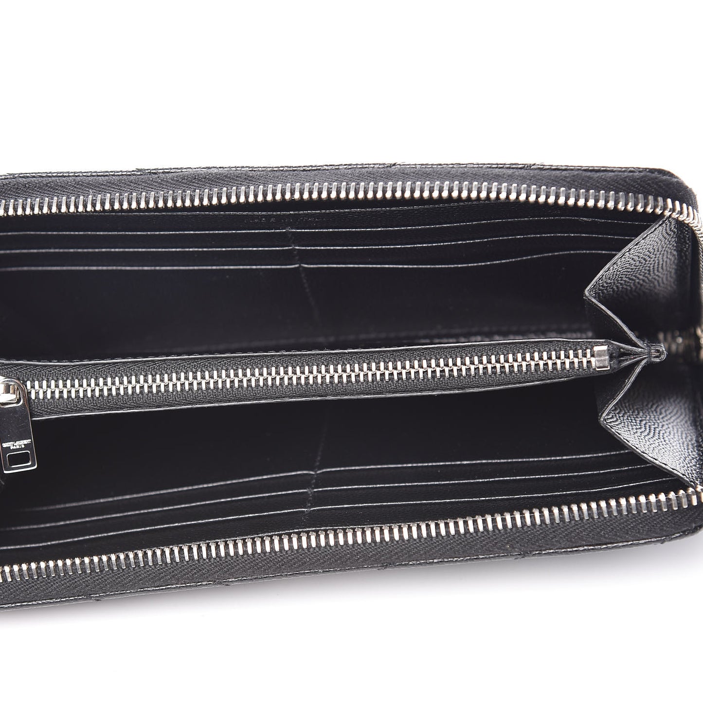 Grain De Poudre Matelasse Chevron Monogram Zip Around Wallet Black