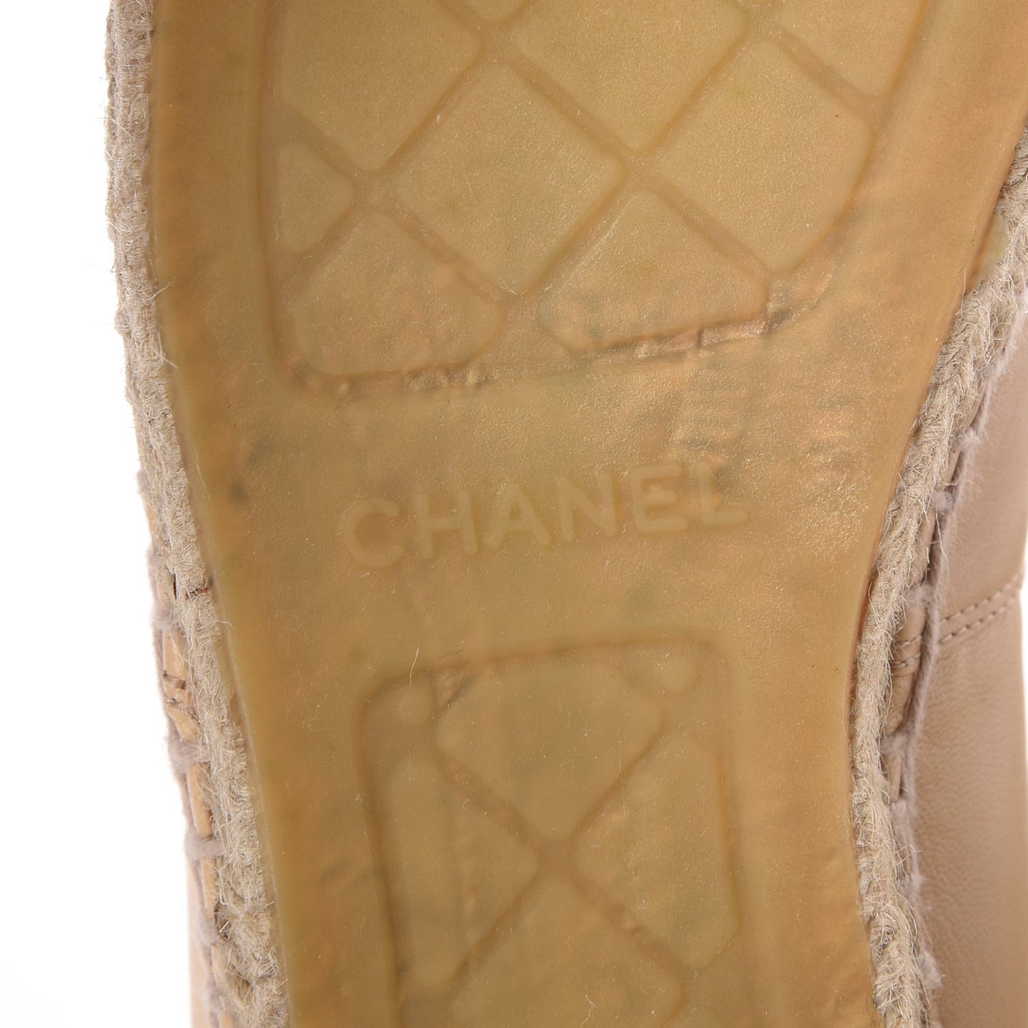 Lambskin CC Espadrilles 38 Beige Black