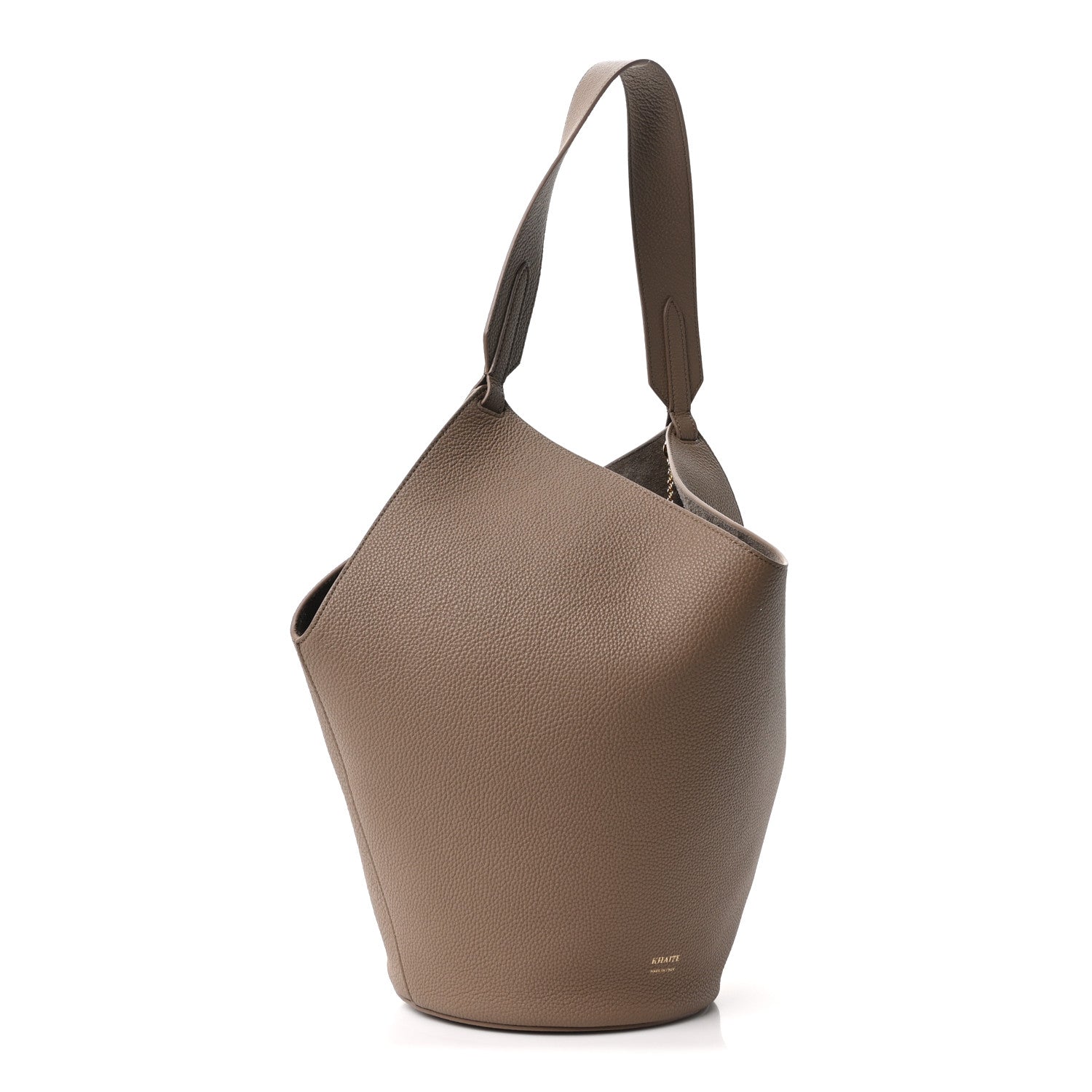 Khaite Pebbled Sport Calfskin Medium Lotus Tote Mokka 3 of 9