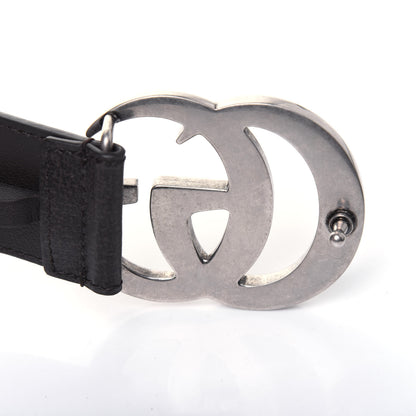 Gucci Textured Dollar Calfskin Nickel Double G 40mm Belt 100 40 Dark Cocoa 6 of 7