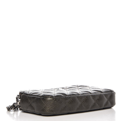 Chanel Caviar Quilted Small Clutch With Chain Dark Charcoal 4 of 9