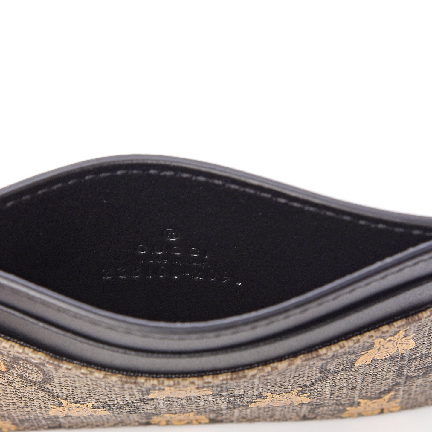 GG Supreme Monogram Bees Card Holder Black