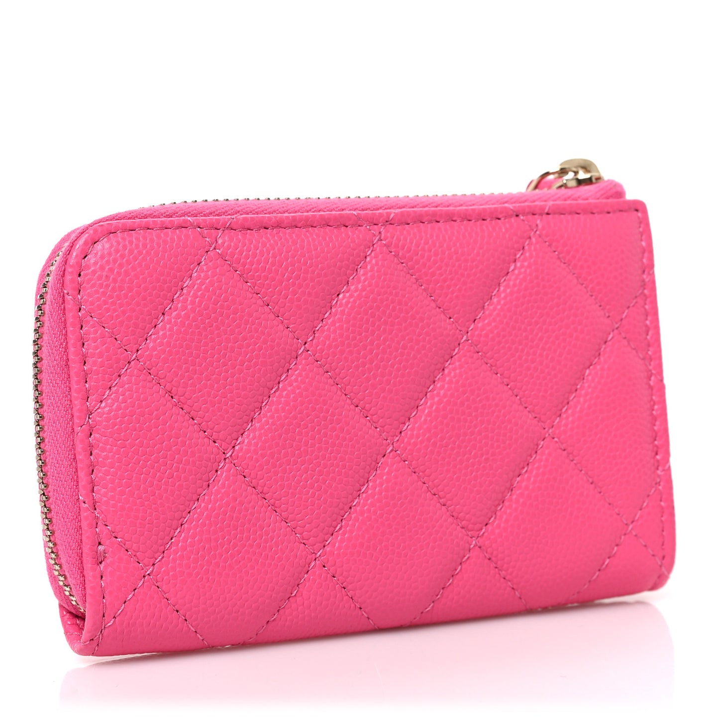 Caviar Quilted Zipped Key Holder Case Pink