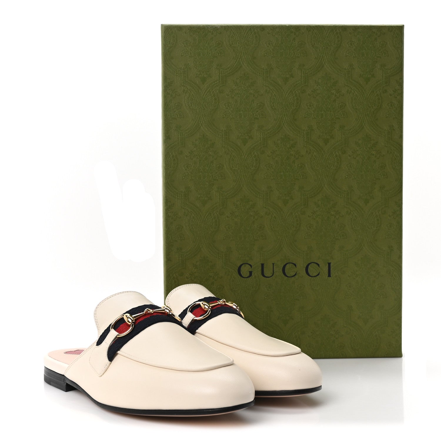Gucci Malaga Kid Web Womens Princetown Slippers 35 Mystic White 10 of 10