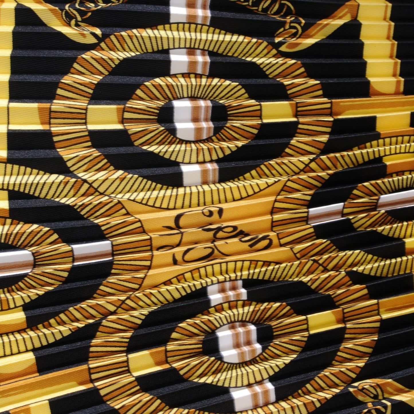 Silk Plisse Eperon D Or Scarf 90 Black Gold