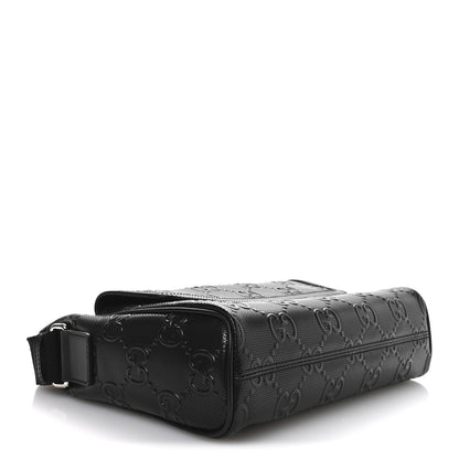 Gucci Calfskin GG Tennis Embossed Shoulder Bag Black 4 of 11