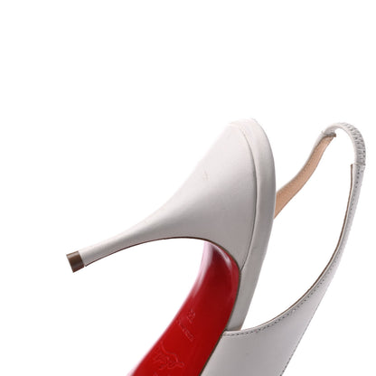Christian Louboutin Nappa Clare 80 Slingback Pumps 38 White 14 of 15