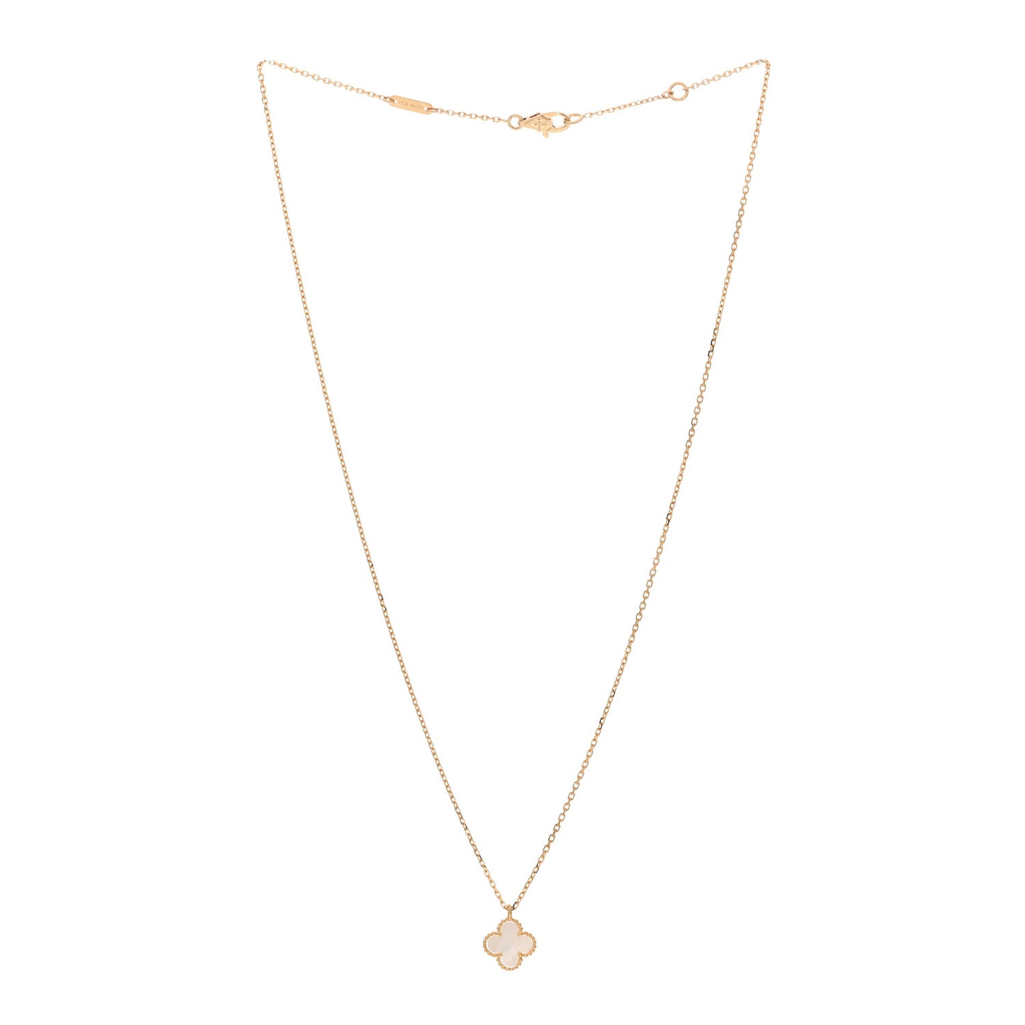 18K Yellow Gold Mother of Pearl Sweet Alhambra Pendant Necklace