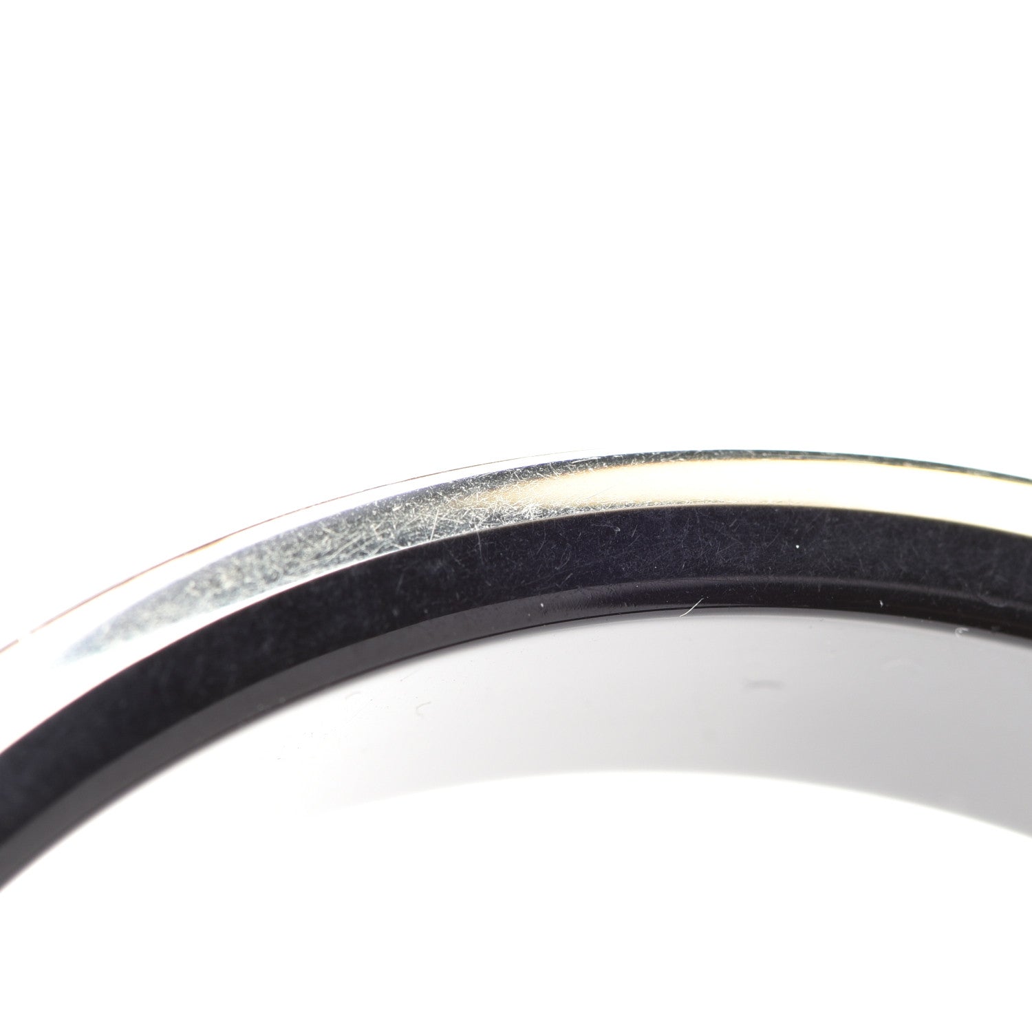 Chanel Resin Crystal CC Bangle Bracelet Black 5 of 5