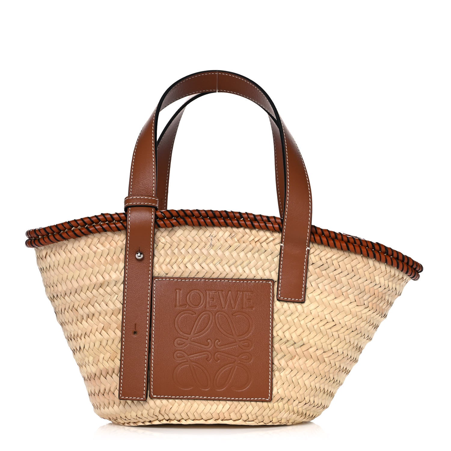 Loewe Raffia Small Basket Tote Bag Natural Tan 1 of 11