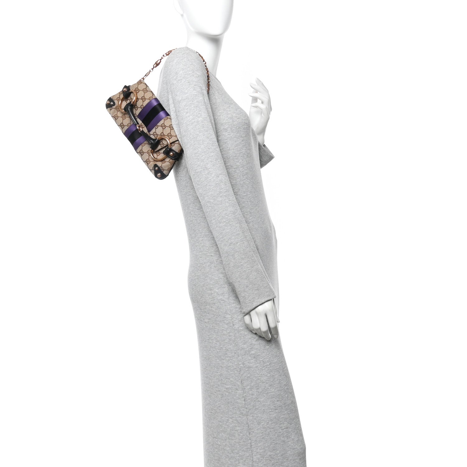 Gucci Tom Ford Monogram Horsebit Web Clutch Purple 1832979