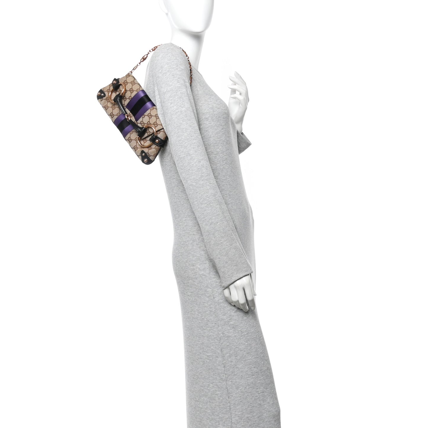 Tom Ford Monogram Horsebit Web Clutch Purple