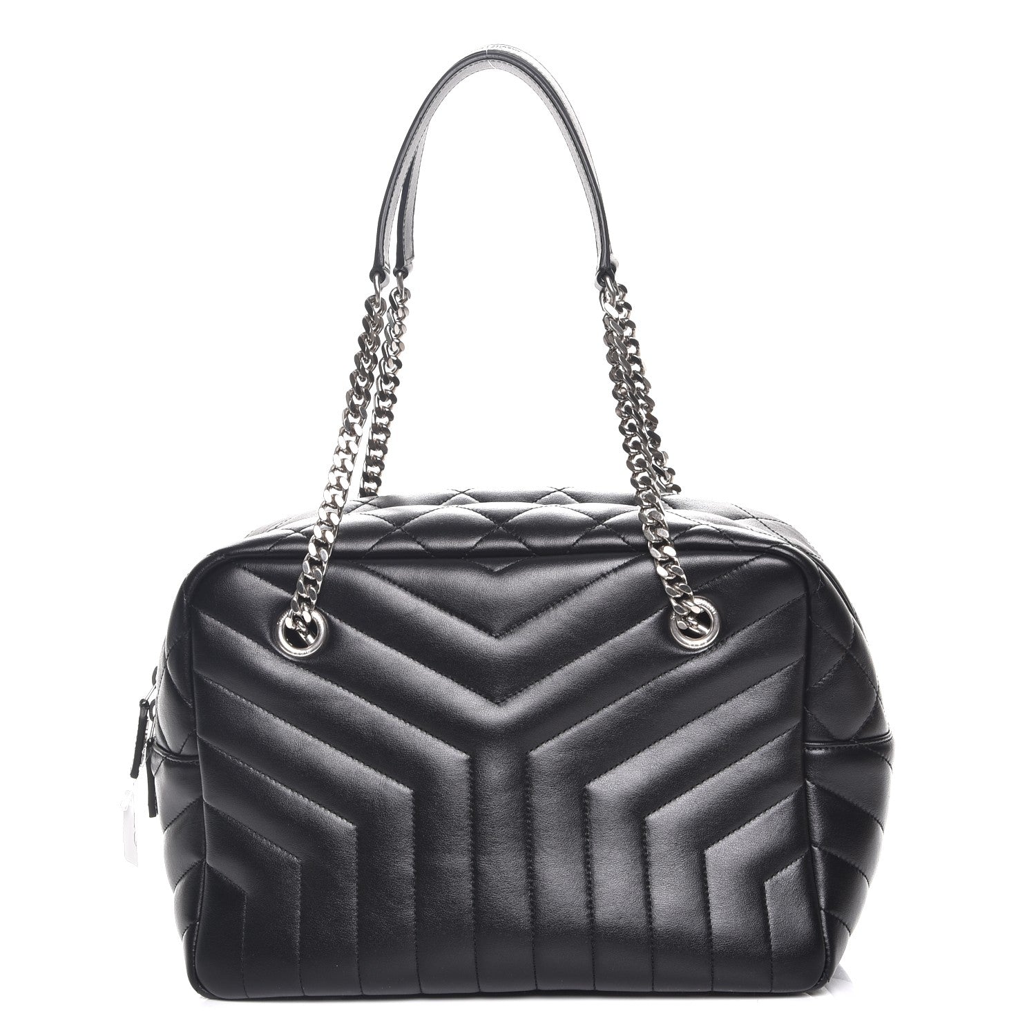 Saint Laurent Calfskin Y Quilted Monogram Medium Loulou Bowling Bag Black 1 of 7