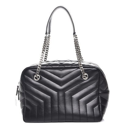 Saint Laurent Calfskin Y Quilted Monogram Medium Loulou Bowling Bag Black 1 of 7