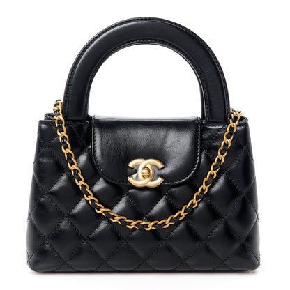 Chanel Shiny Aged Calfskin Quilted Nano Kelly Shopper Black 1 of 11