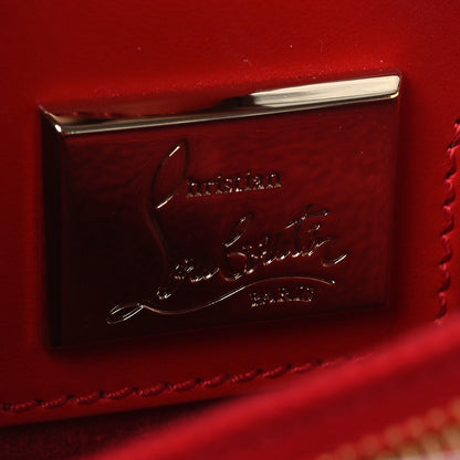 Christian Louboutin Calfskin Empire Patent Studded Medium Paloma Loulou Carmin Black 6 of 14