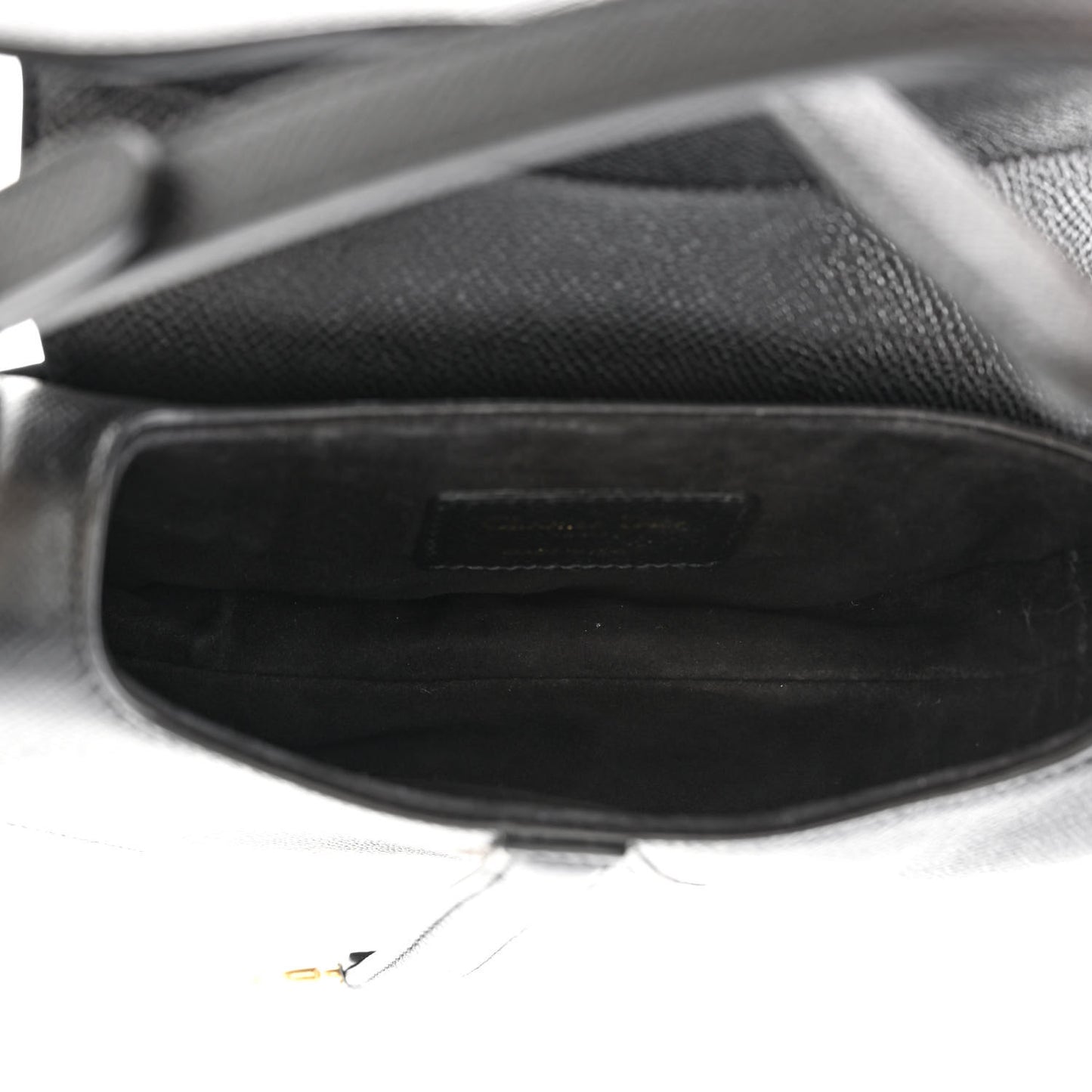 Grained Calfskin Mini Saddle Bag Black