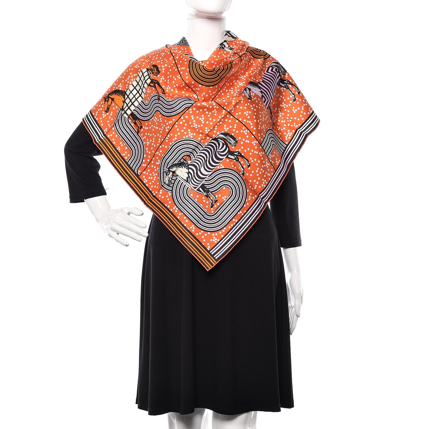 Silk Garde Robe Pop Scarf 90 Orange Bleu Noir Parme