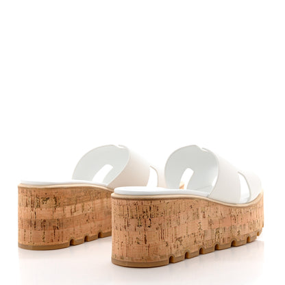 Hermes Calfskin Cork Eze 30 Sandals 40 White 4 of 9