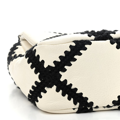 Chanel Calfskin Crochet Medium Chanel 19 Flap White Black 8 of 9