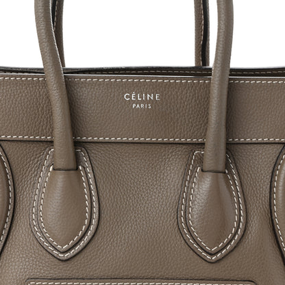 Celine Drummed Calfskin Micro Luggage Souris 7 of 11