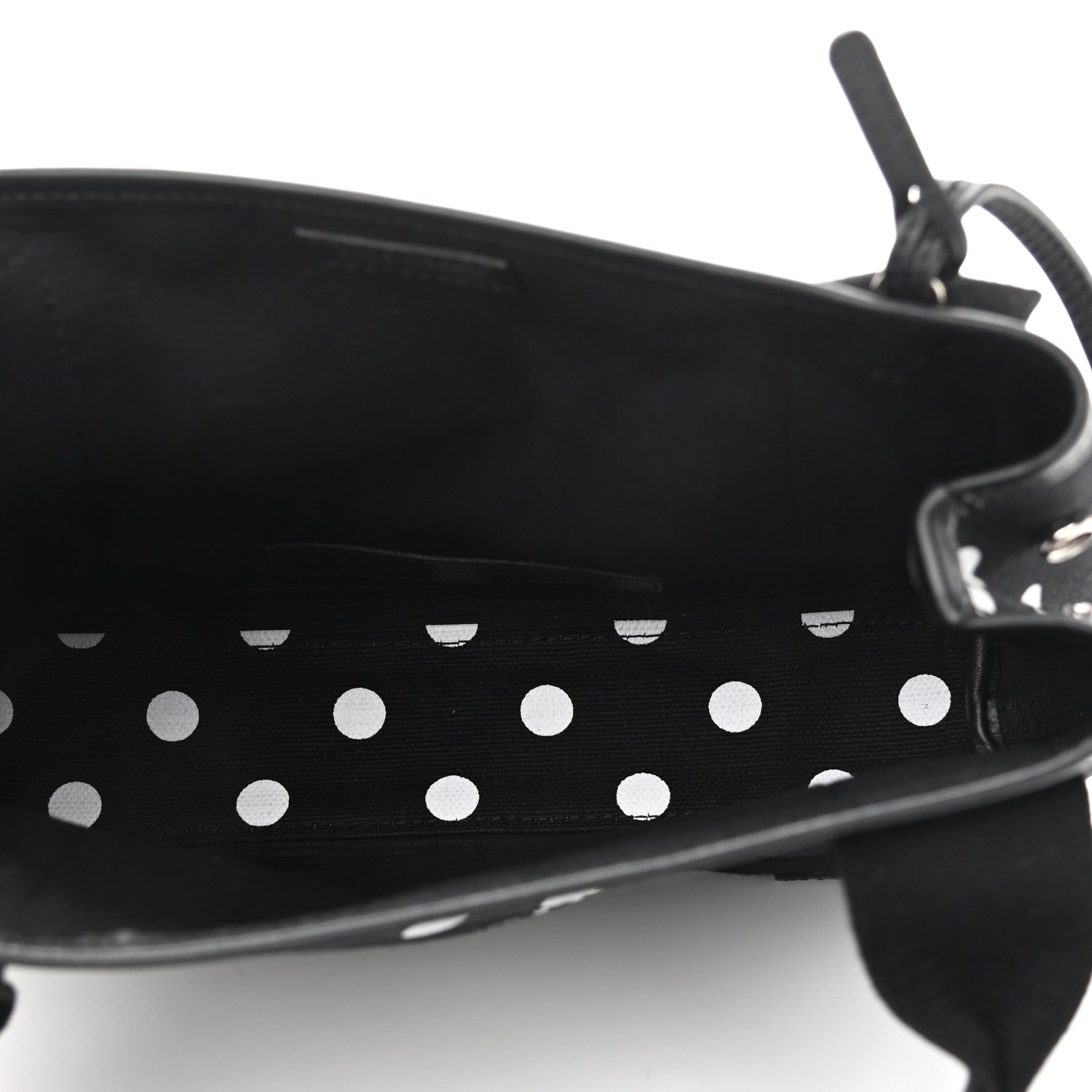 Balenciaga Cotton Canvas Polka Dot Navy Cabas XS Black White 5 of 10