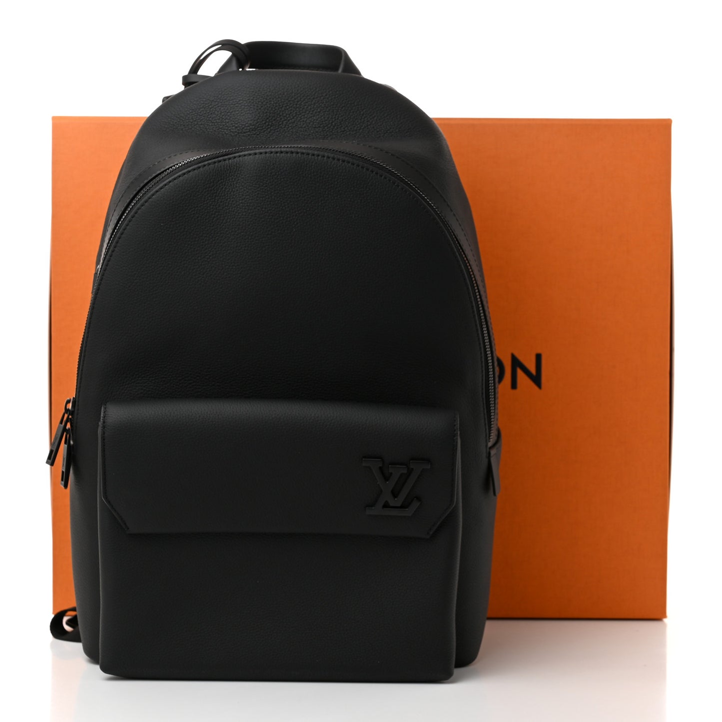 Grained Calfskin Aerogram Takeoff Backpack Black