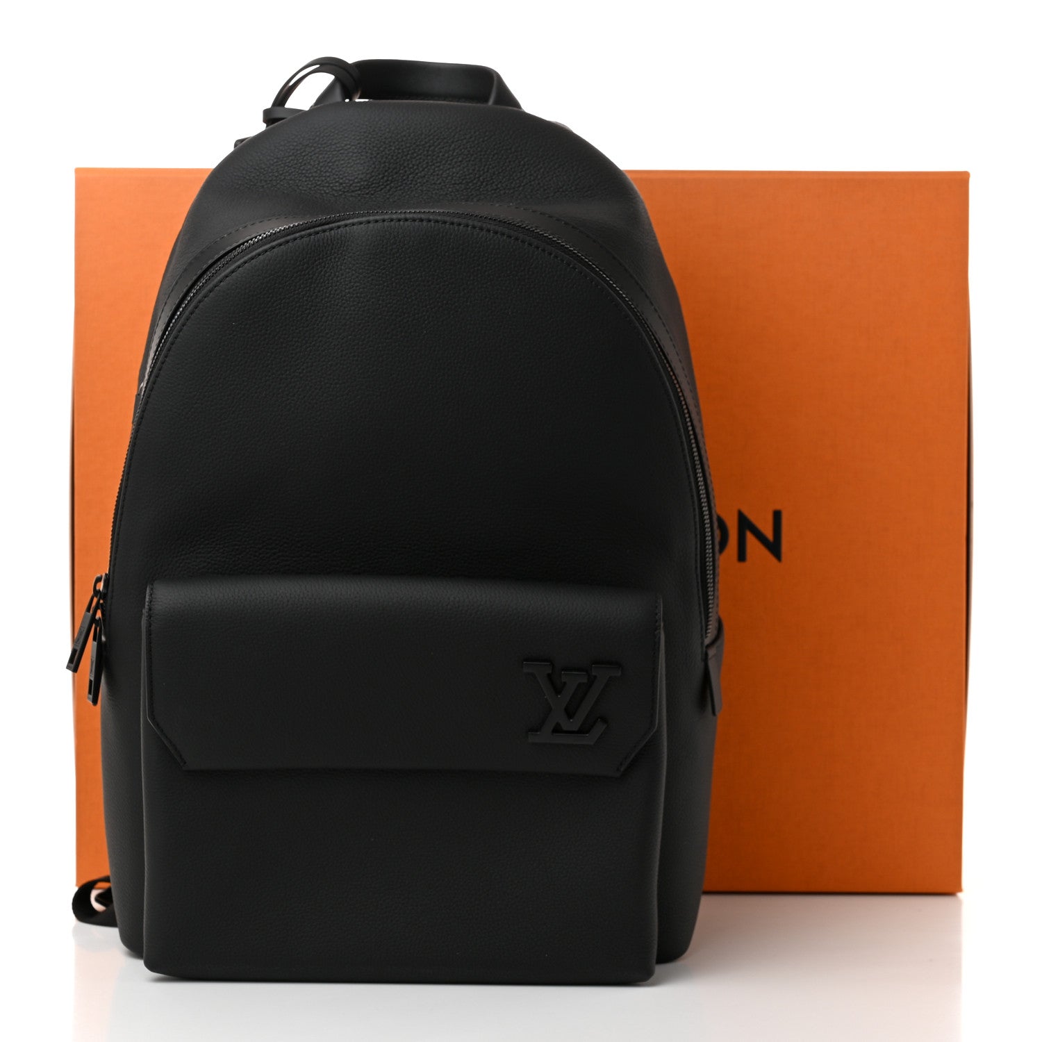 Louis Vuitton Grained Calfskin Aerogram Takeoff Backpack Black 10 of 10