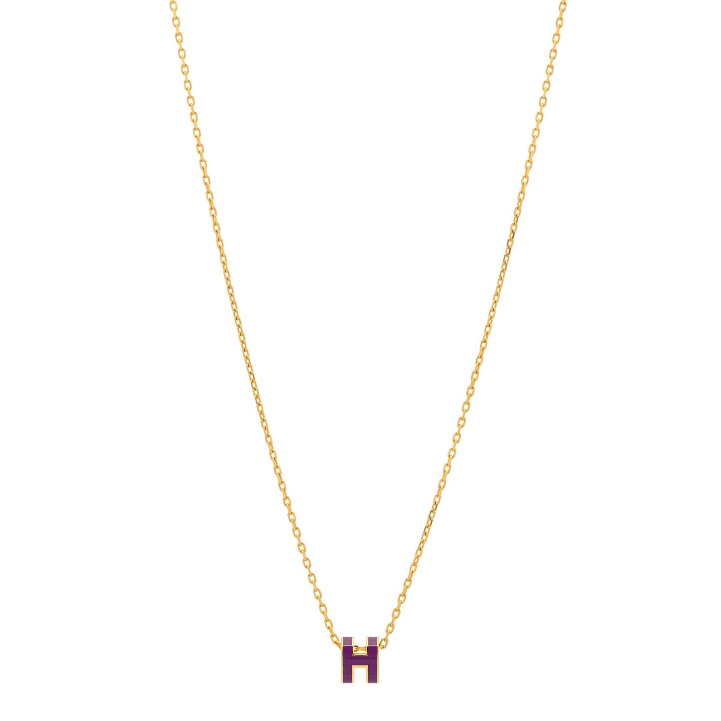 Lacquered Gold Mini Pop H Pendant Necklace Anemone