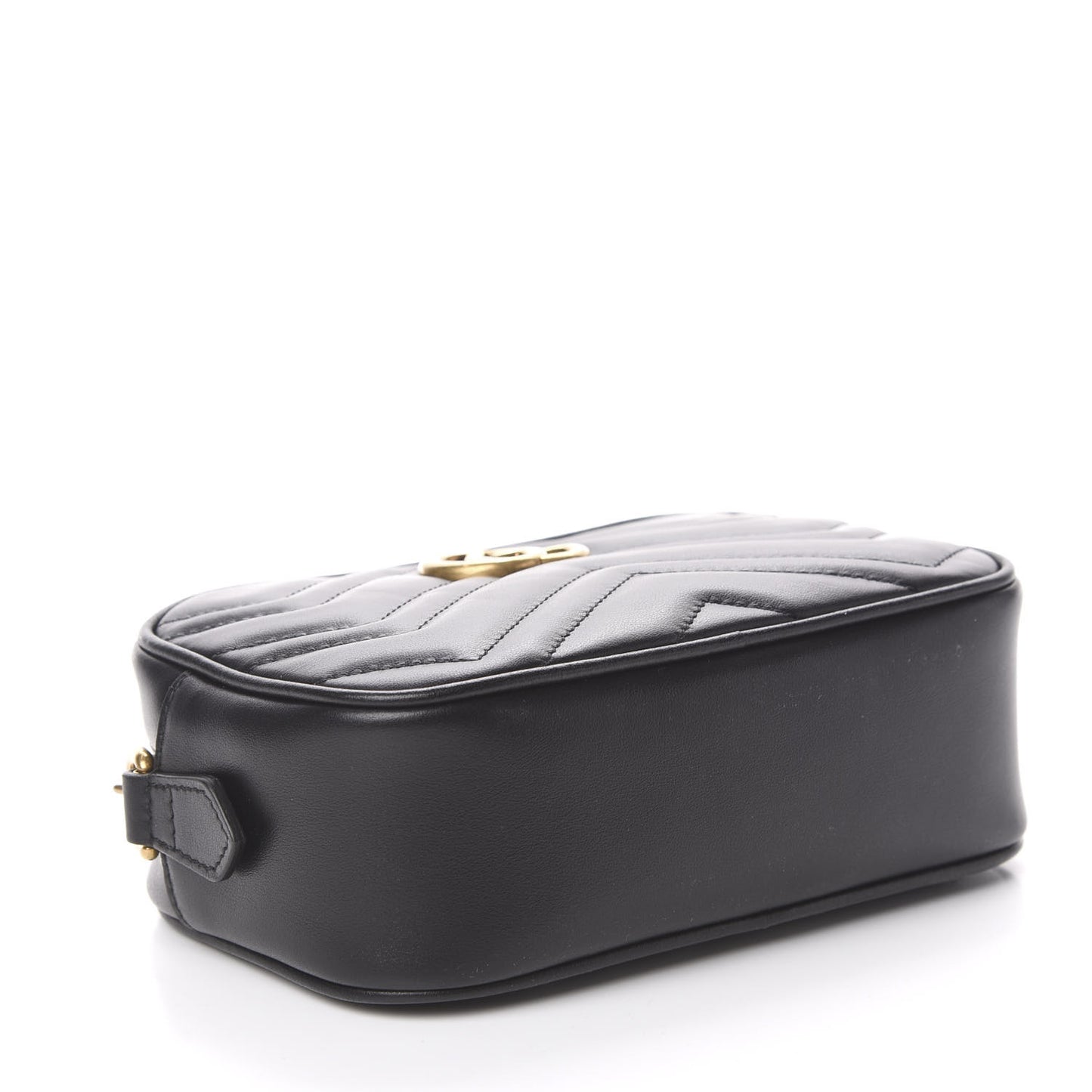 Calfskin Matelasse Mini GG Marmont Chain Shoulder Bag Black