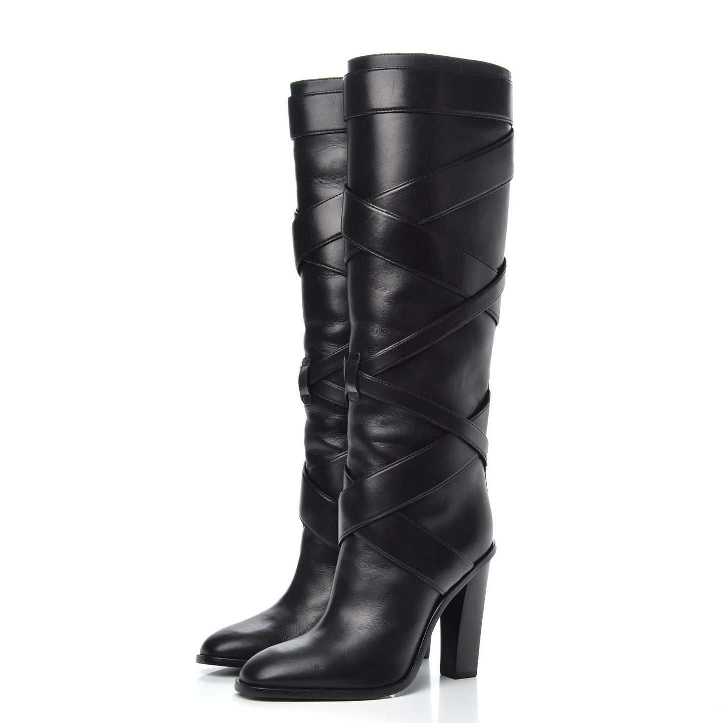 Seta Calfskin Knee High Boot 36.5 Black