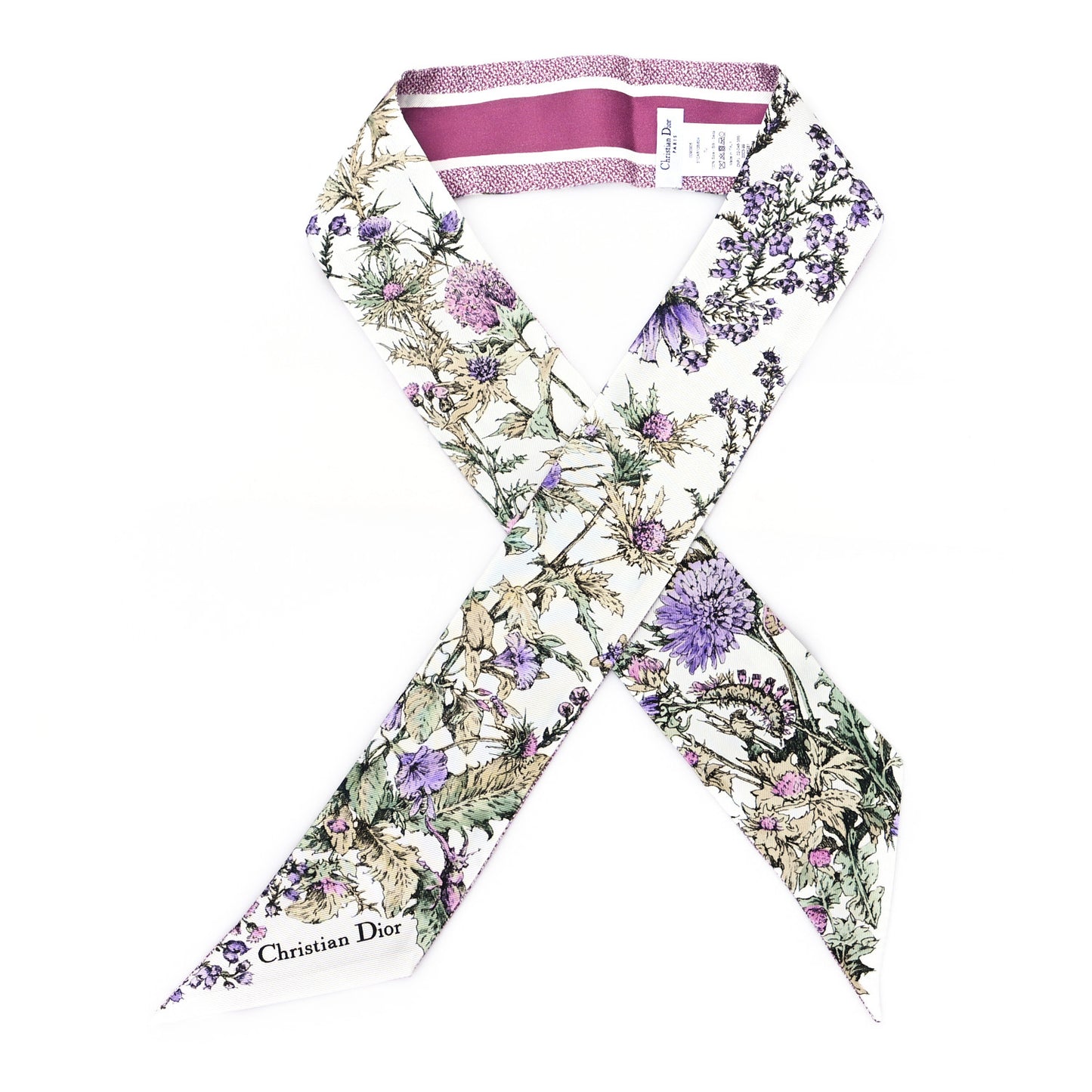 Silk Chardons Mitzah Scarf ivory Purple Multicolor