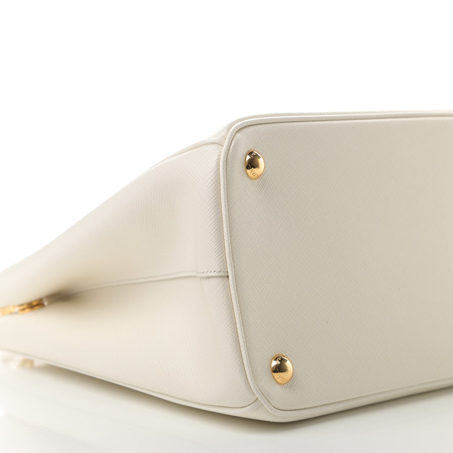 Saffiano Lux Large Galleria Double Zip Tote White