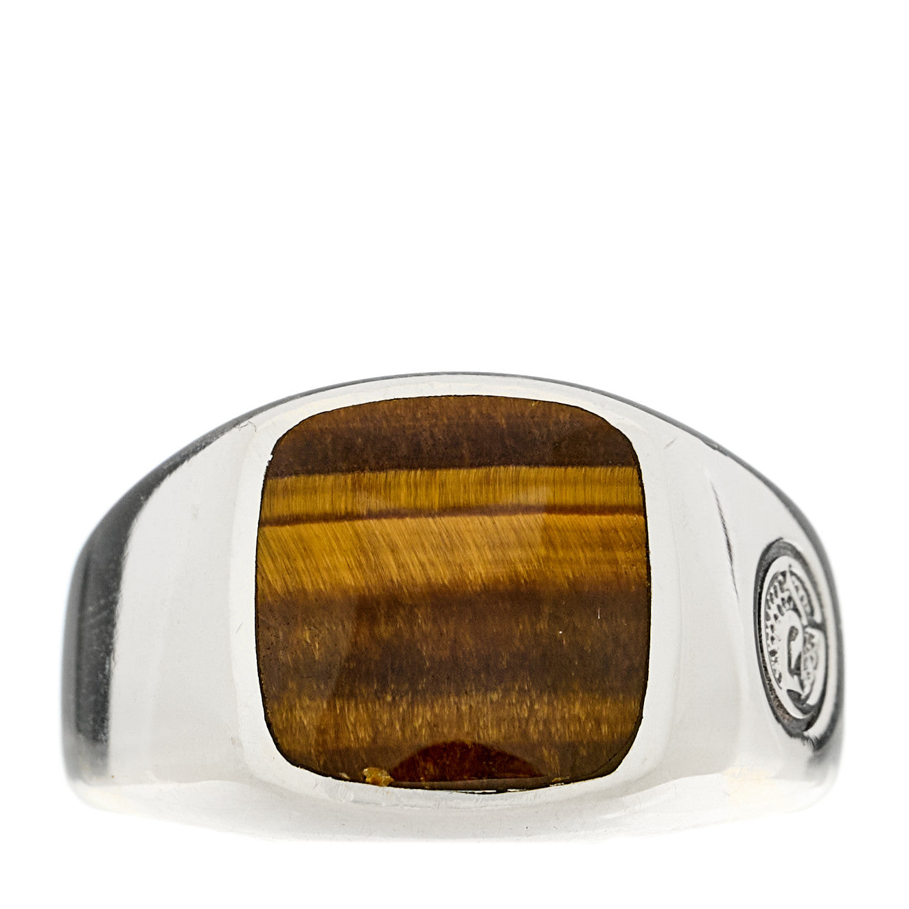 David Yurman Sterling Silver Tiger Eye Exotic Stone Signet Ring 62 10 1 of 5