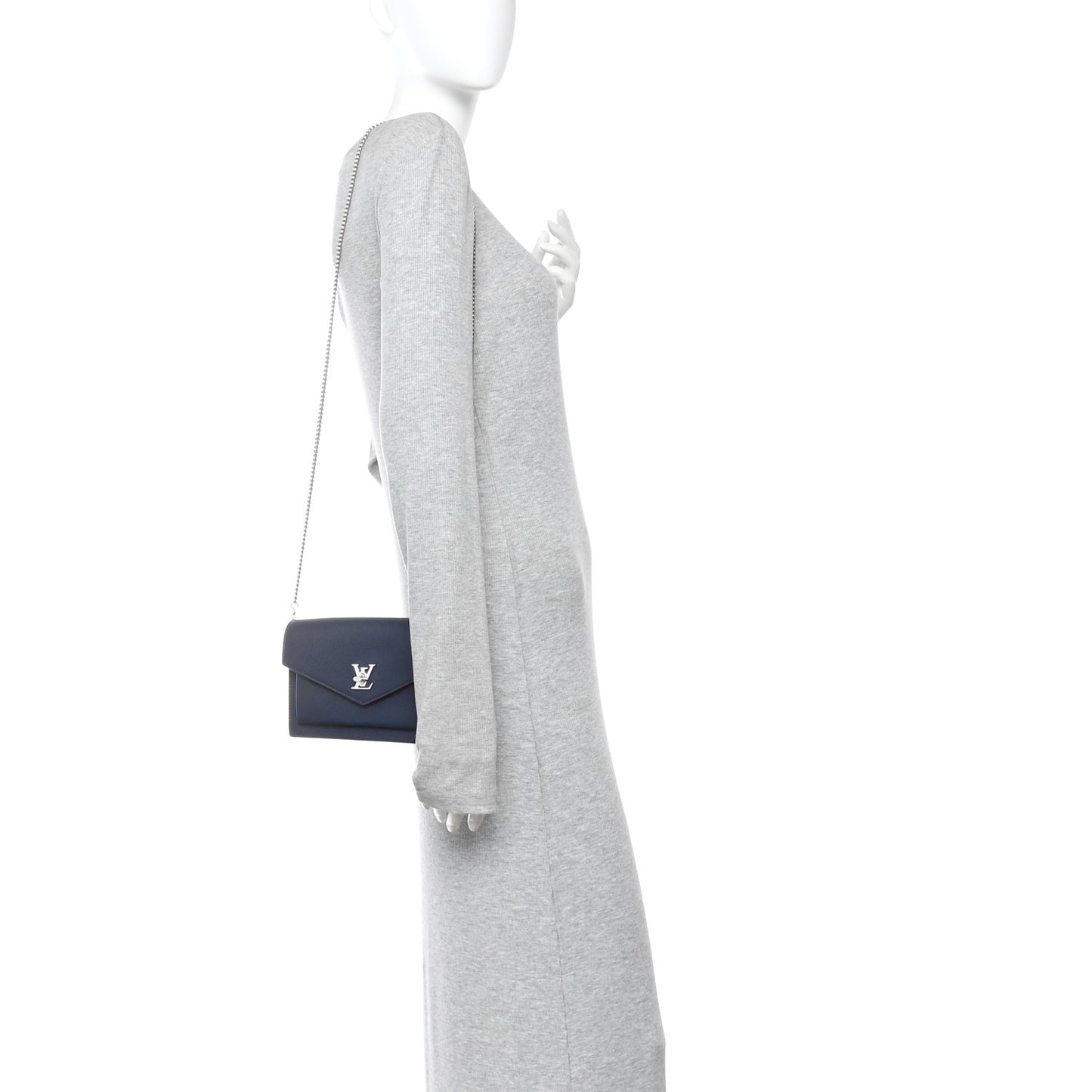 Soft Calfskin My Lockme Chain Pochette Marine Rouge
