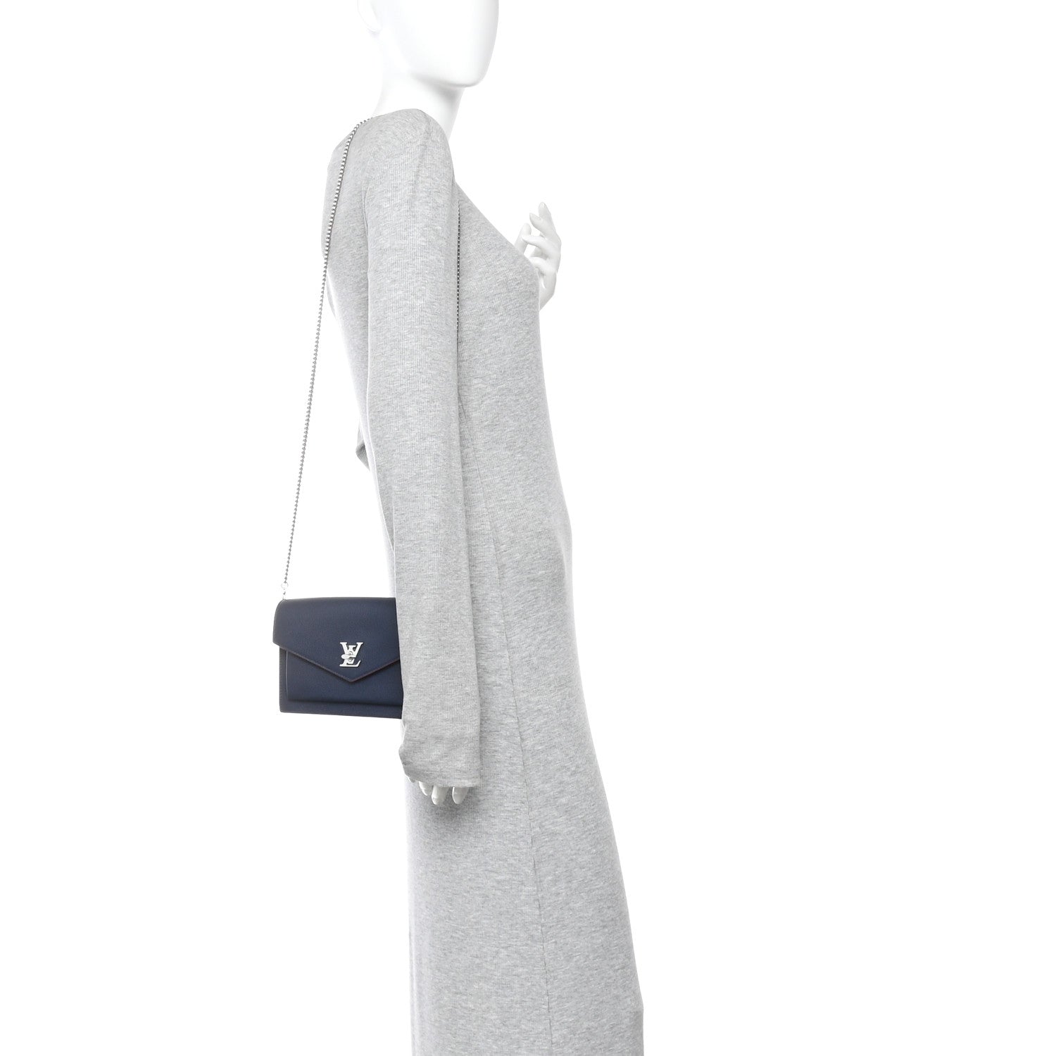 Louis Vuitton Soft Calfskin My Lockme Chain Pochette Marine Rouge 2 of 14