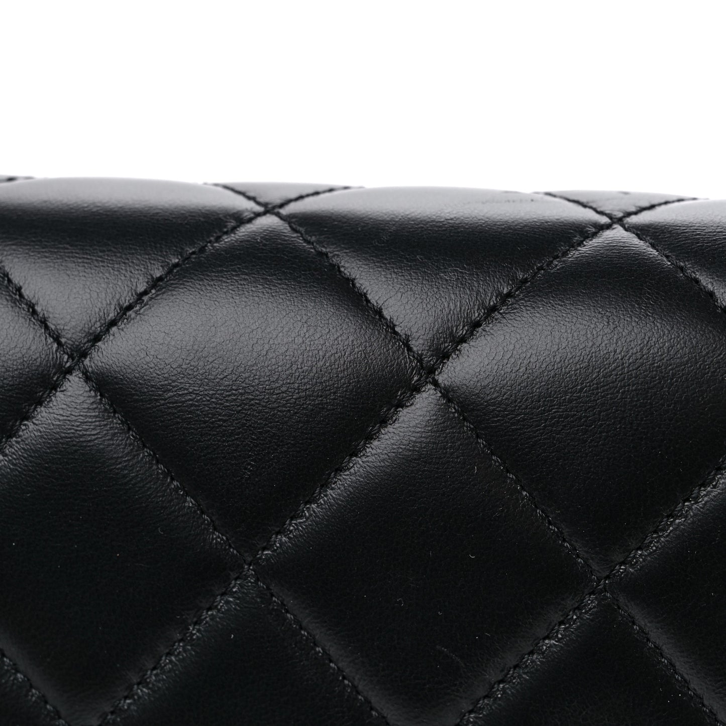 Lambskin Enamel Quilted Pending CC Square Flap Black