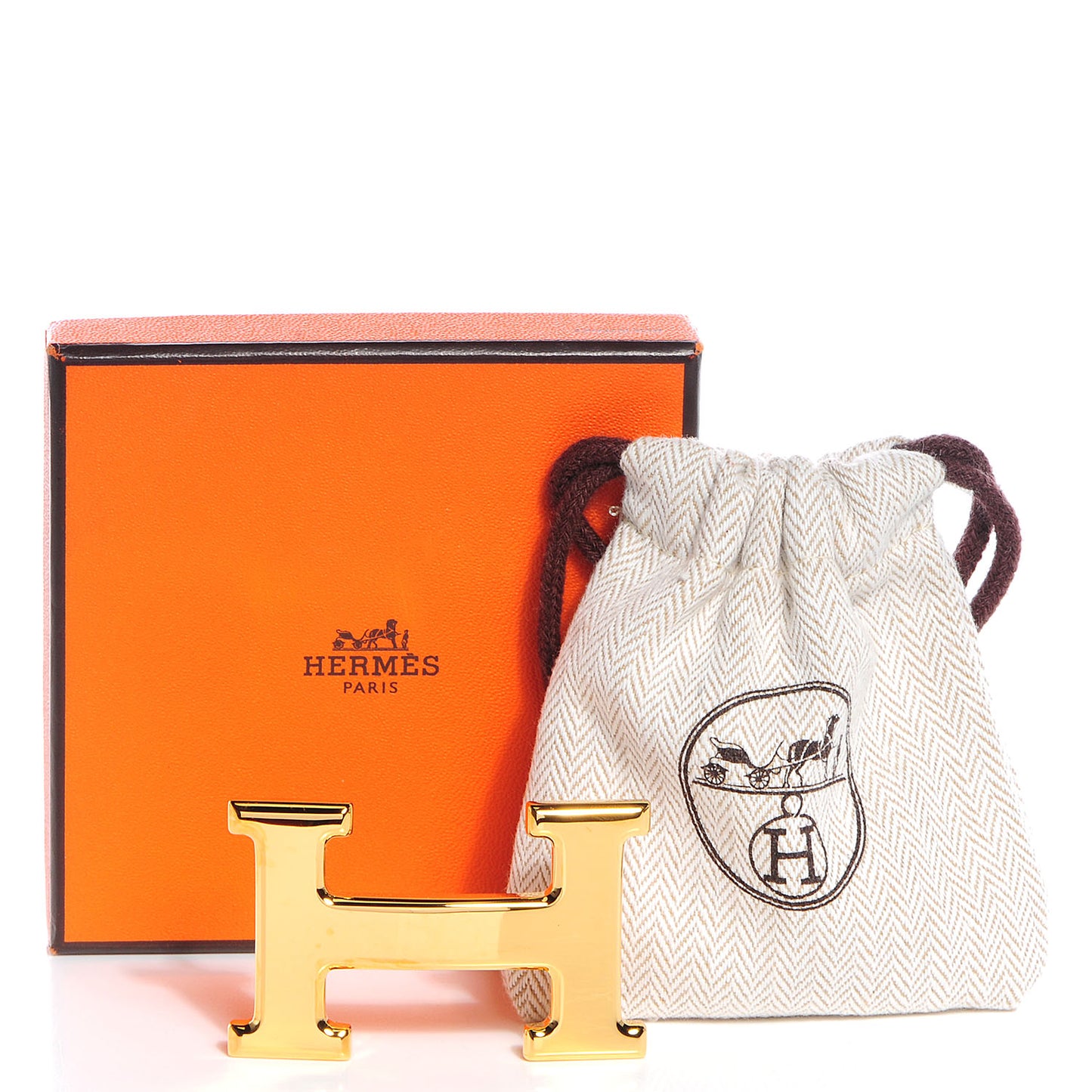 32mm Polished Constance H Belt Buckle Gold Plated