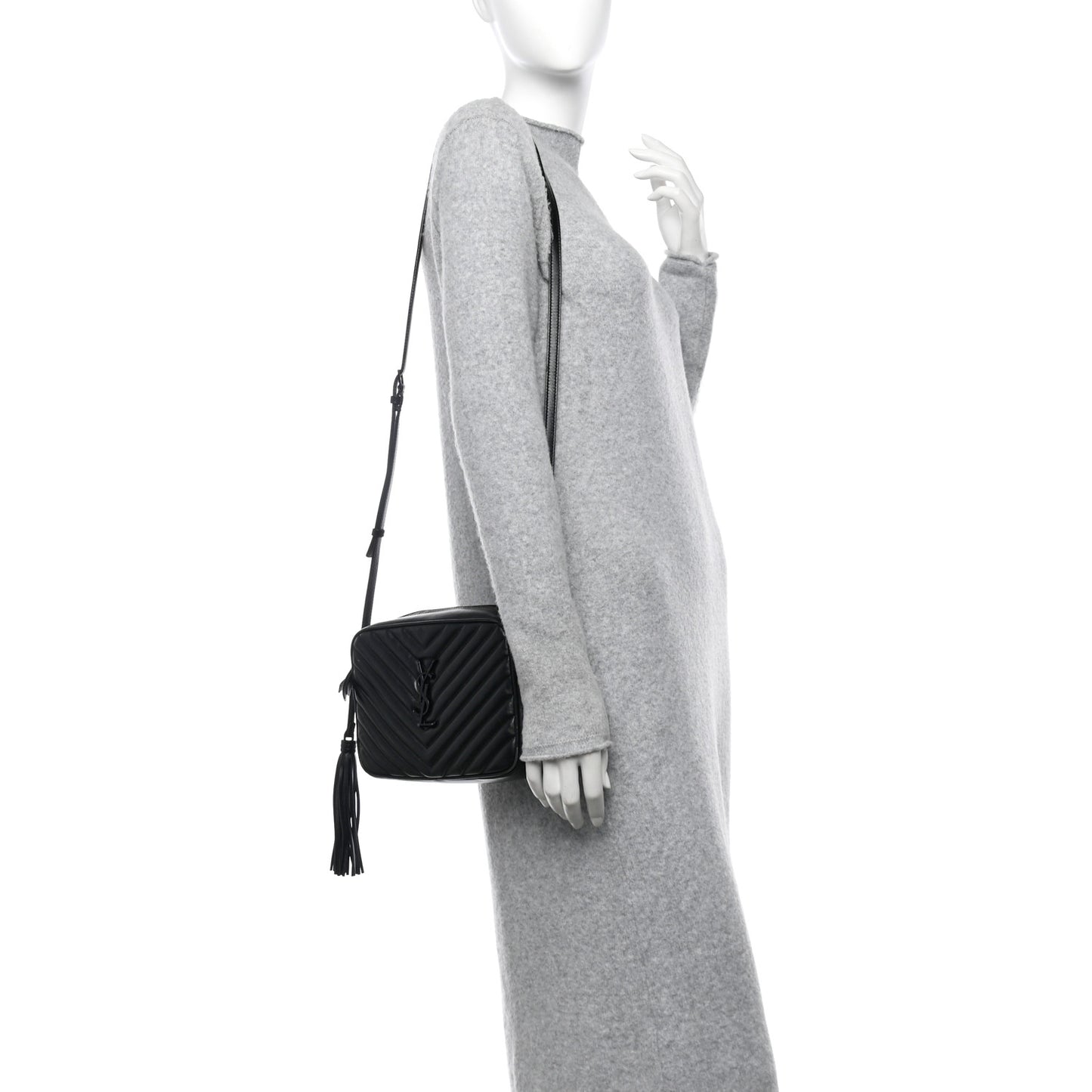 Calfskin Matelasse Monogram Monochrome Lou Camera Bag Black