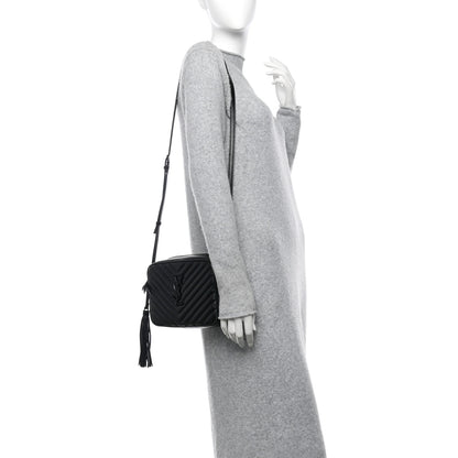 Saint Laurent Calfskin Matelasse Monogram Monochrome Lou Camera Bag Black 2 of 12