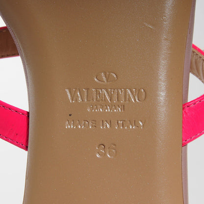 Valentino Garavani Nappa Rockstud Ankle Strap Flat Sandals 36 Fuxia Fluo 5 of 6